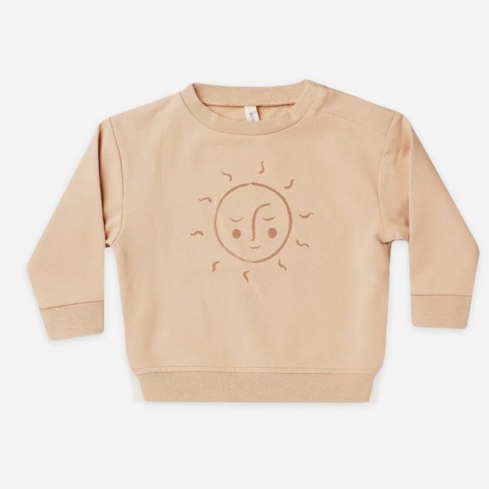 Quincy Mae beige sun baby sweatshirt // 3-6M